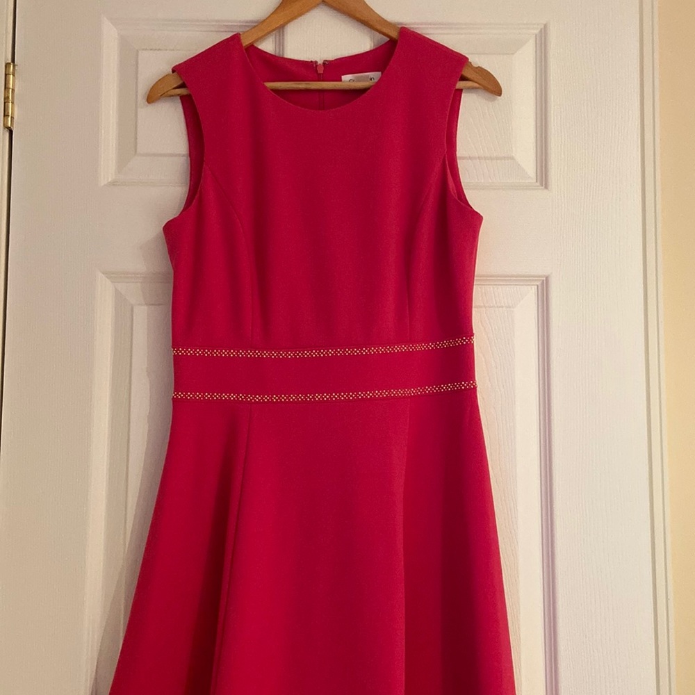 Calvin Klein Hot Pink Sleeveless Midi Dress